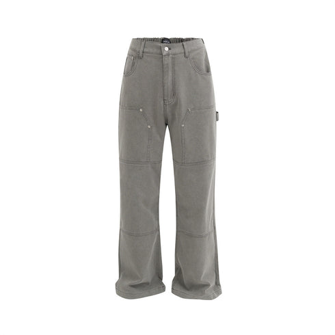 Punk Tooling Denim Logging Pants Men